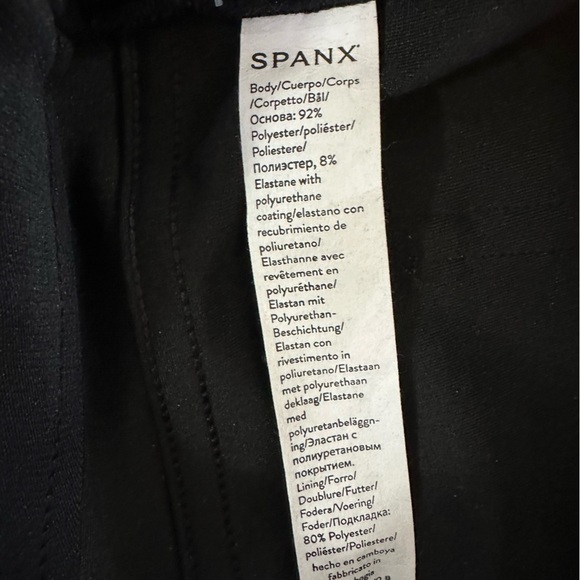 Spanx Faux Vegan Leather Slim Straight Pants in Luxe Black Sz Small 20528R - Picture 8 of 13